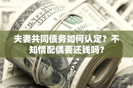 北京夫妻共同债务如何认定？不知情配偶要还钱吗？